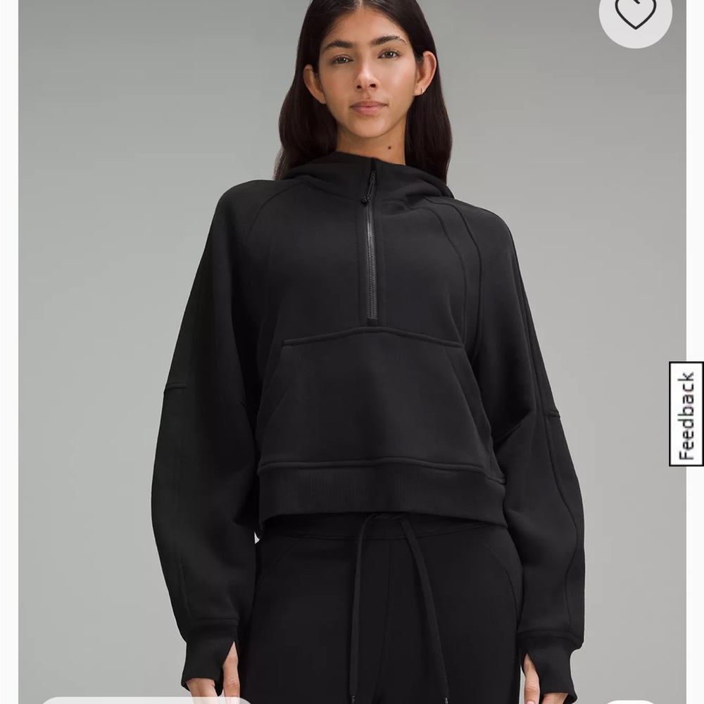 Black Lululemon Scuba Oversized 1/2 zip Hoodie (XS/S)